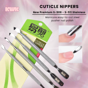 yi jian nail cuticle pusher 2in1 stainless steel