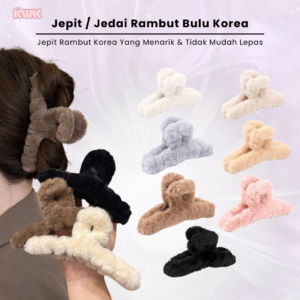 jedai rambut bulu jepit wanita korea